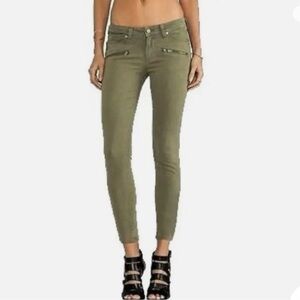Paige Indio Zip Jeans in Seaweed Green size 26